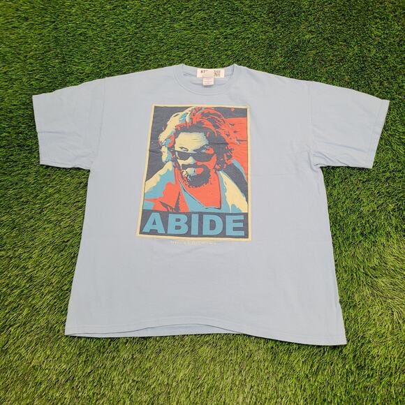 Vintage 90s Big-Lebowski Abide Movie Shirt XL 23x27 Crop - Picture 1 of 13